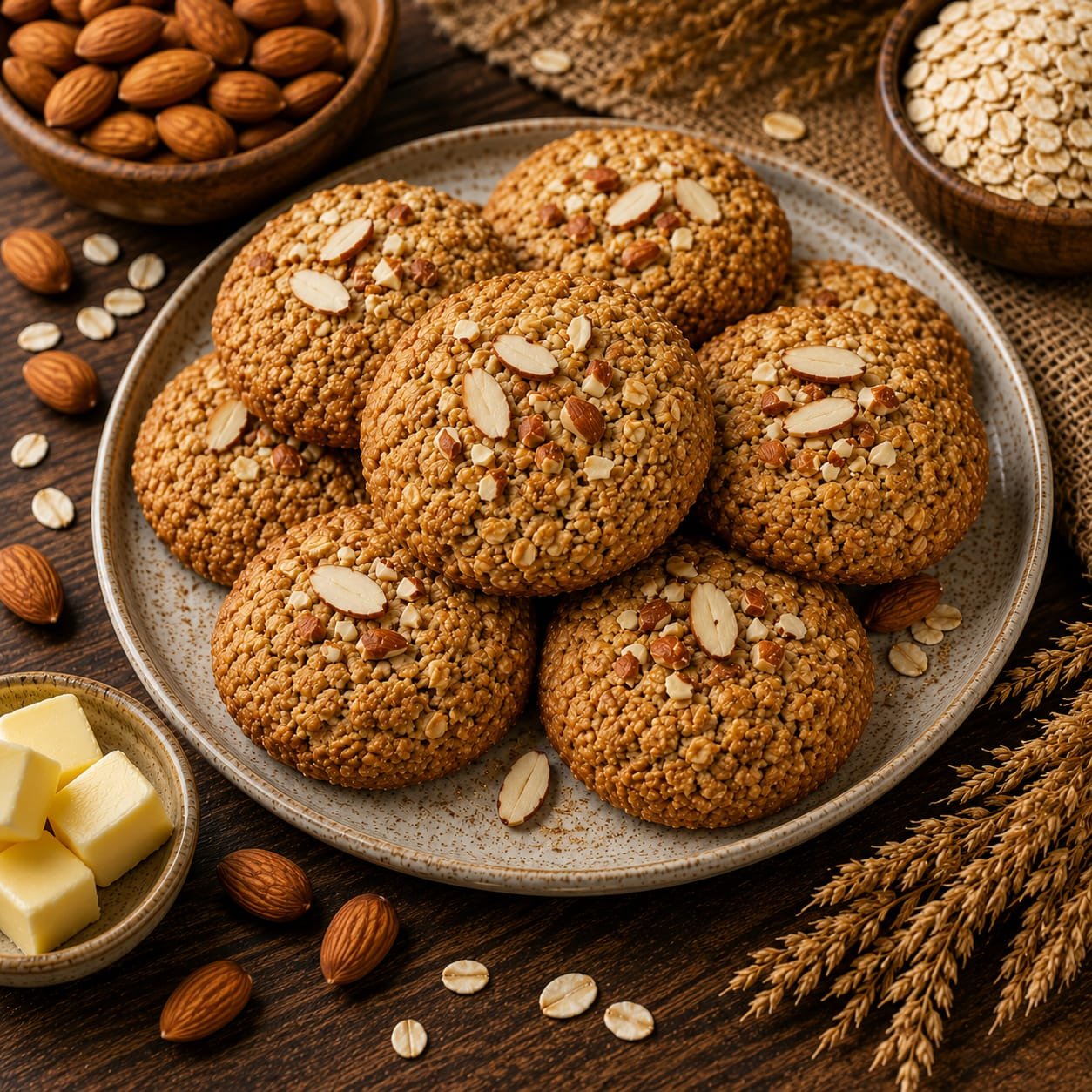 Oats Almond Cookies